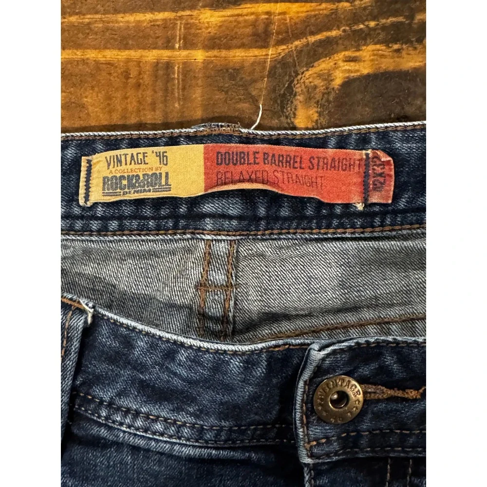Rock & Roll Denim Jeans Double Barrel Relaxed Straight MOS6203 42x32 Vintage 46